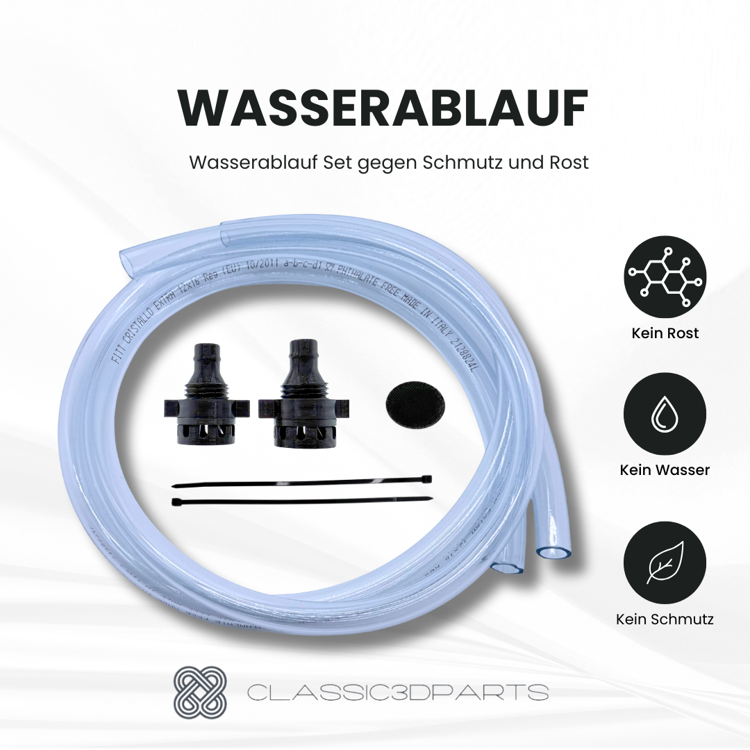 Wasserablauf-Set Für VW T4 – Laubschutzgitter, Sieb & Filter – Inkl. Schlauch, Dichtungen Und Antennenabdeckung – Rostschutz