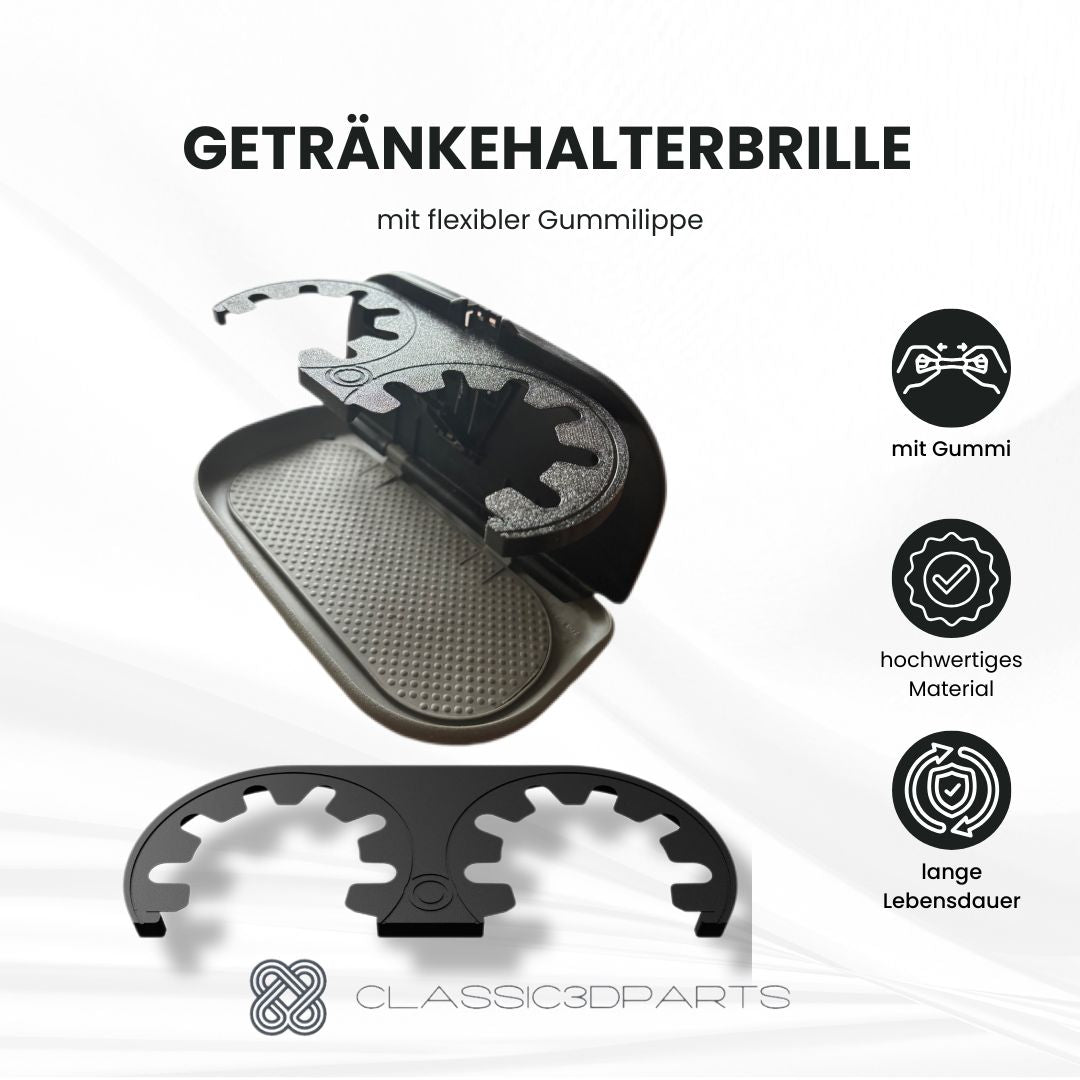 Getränkehalter Ersatzbrille für VW T4 + Passat 35i Ersatzteil mit Gummi