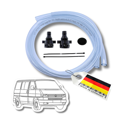 Wasserablauf Set passend für VW T4 Laubschutzgitter Sieb Filter Kotflügel Rostschutz