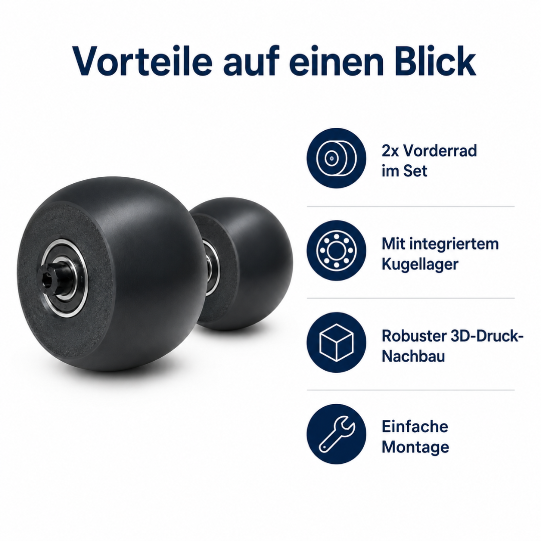 Vorderrad für Bosch Indego aus 3D-Druck in Schwarz