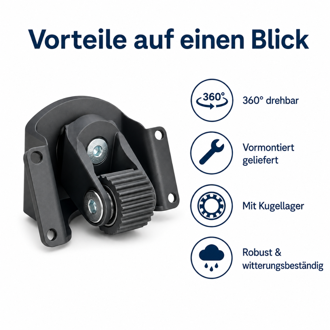 Drehbares Hinterrad passend für Husqvarna Gardena Flymo MCCulloch Rasenmäher Roboter (mehr Grip)