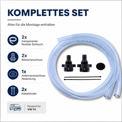Wasserablauf Set passend für VW T4 Laubschutzgitter Sieb Filter Kotflügel Rostschutz