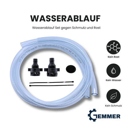 Wasserablauf Set passend für VW T4 Laubschutzgitter Sieb Filter Kotflügel Rostschutz